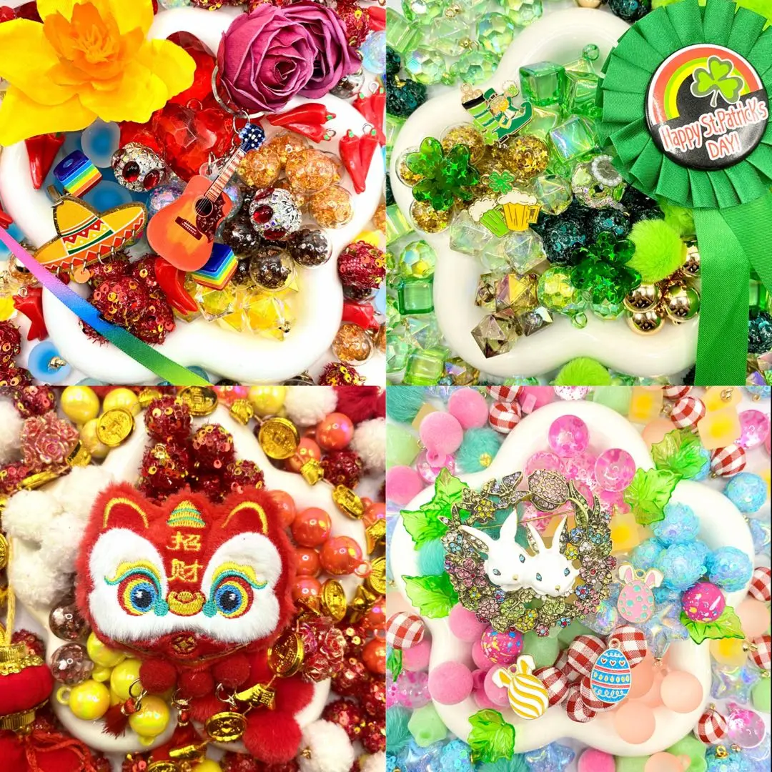 16mm Car Hanger/Ornament Making Beads Mix – 16mm Beads with Hooks, Acrylic/Resin/Glass Beads