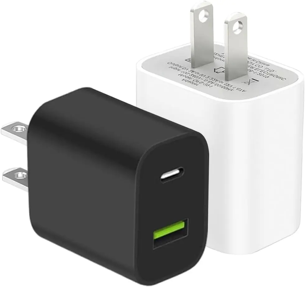2 Pack USB C Charger Block, Dual Port Type C Wall Charger Fast Charging 20W Power Adapter Cube for iPhone 14/14 Pro/14 Pro Max/14 Plus/13/12/11, XS/XR/X, iPad, Samsung, More