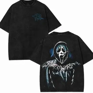 Dead by Daylight Ghost Face Tee – Washed Cotton Menswear Top | Smooth Streetwear Prints for Man, Casual Classic Gaming Style, Oversize Shirt, Vintage shirt, Gift for fan FD4