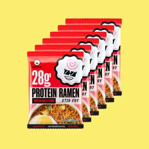 Teriyaki Beef Stir Fry Protein Ramen - High Protein, Low Fat Dry Stir Fry Noodles - Vegan Teriyaki Beef Flavor