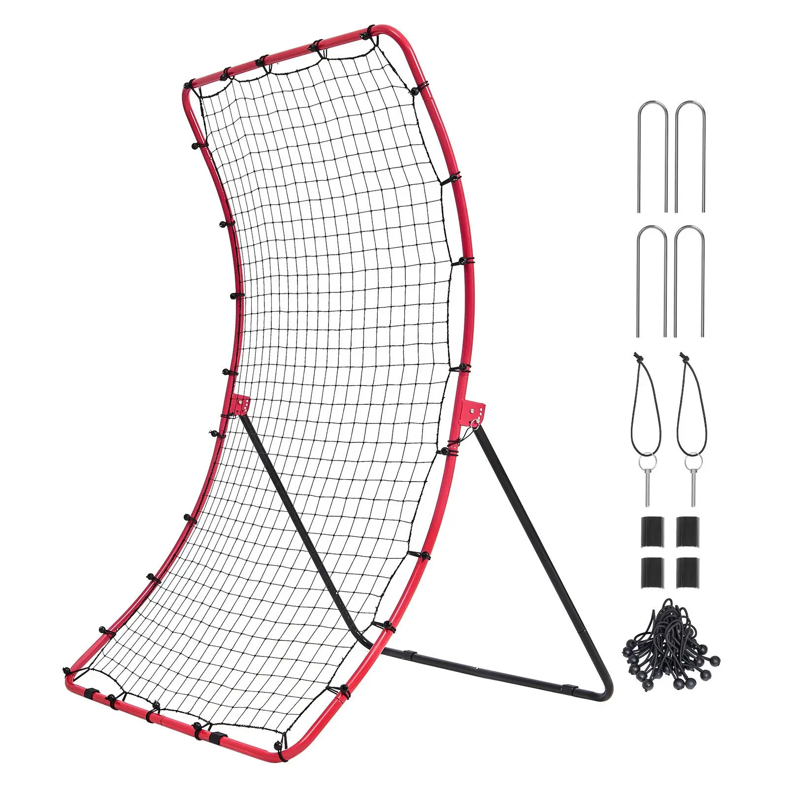 【summerfinds】VEVOR Baseball And Softball Rebounder Net, 4 x 5.5 ft PitchBack Baseball Pitching Nest, Pitch Return Trainer Rebound Net with Pitching Target, All Angle Fielding Rebound Net for Grounders Pop Flies