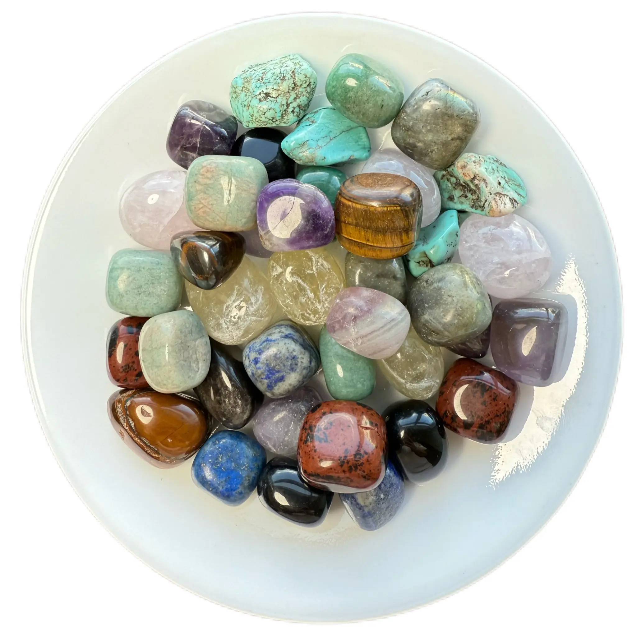 7oz/200g Medium Polished Tumbled Crystal Stones | Bohemian Multi-Color Natural Gemstones for Home Decor & Aquariums | Metaphysics & Meditation Stones
