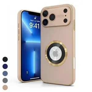 Luxury Wireless Charging Phone Case with Large Viewing Window. Compatible with iPhone 17, 16, 15, 14, 13, 12, 11 Pro Max, Plus, and Air series. Features anti-drop PC back panel and protective lens design.