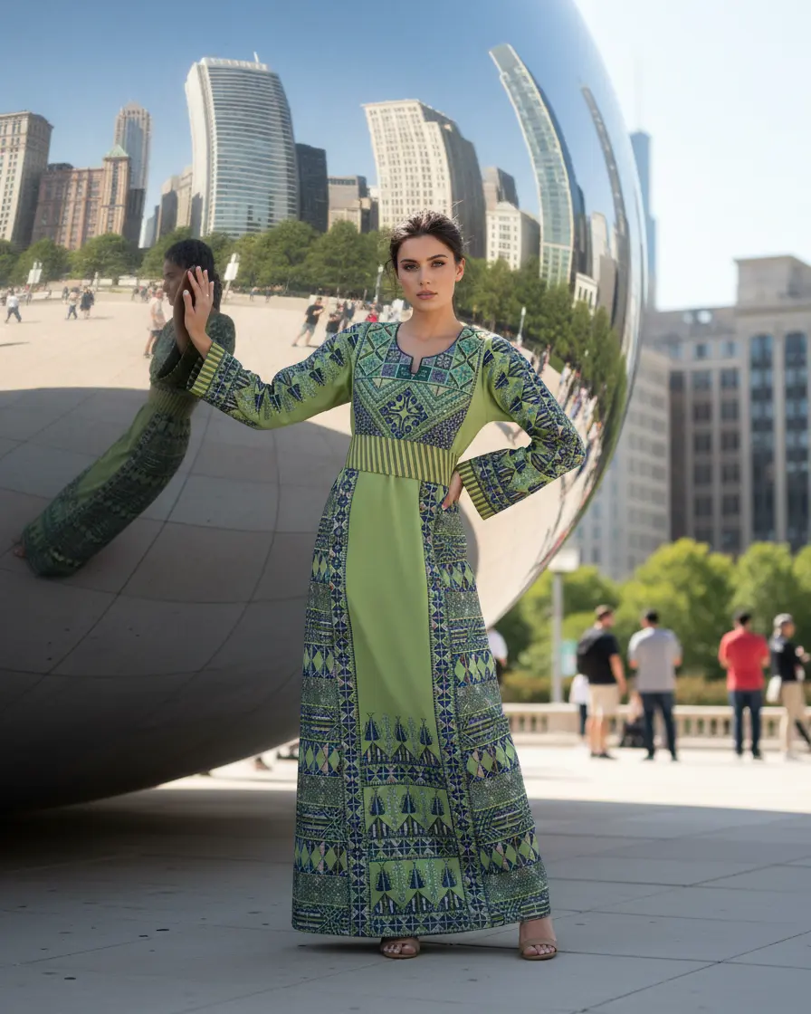 The Olive of Bisan – Embroidered Palestinian Thobe