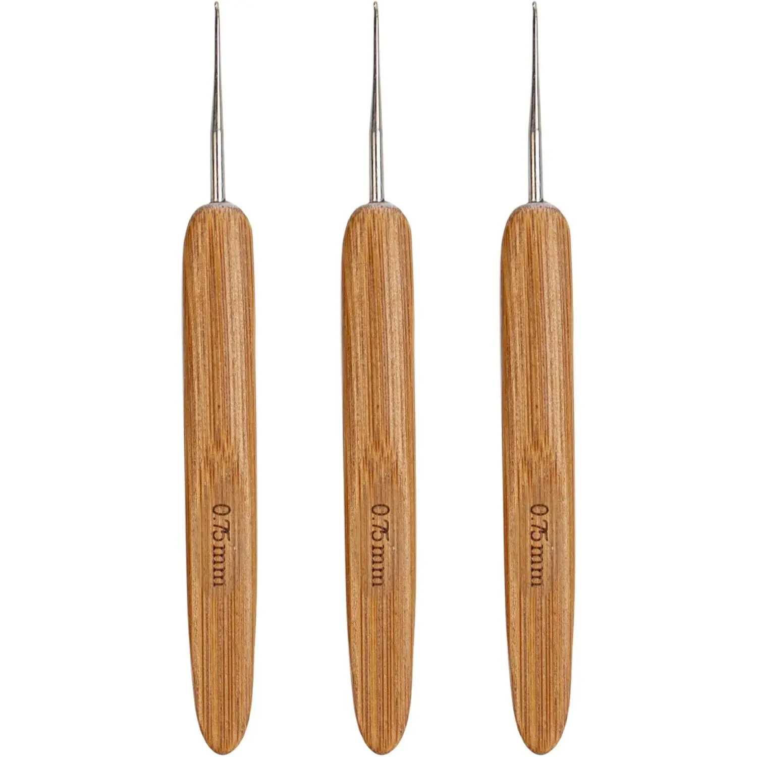 , 3 Pack Dreadlock Crochet Hook  for Hair Tool Interlocking Sisterlocks Braid Craft Dread Locks 0.75 mm