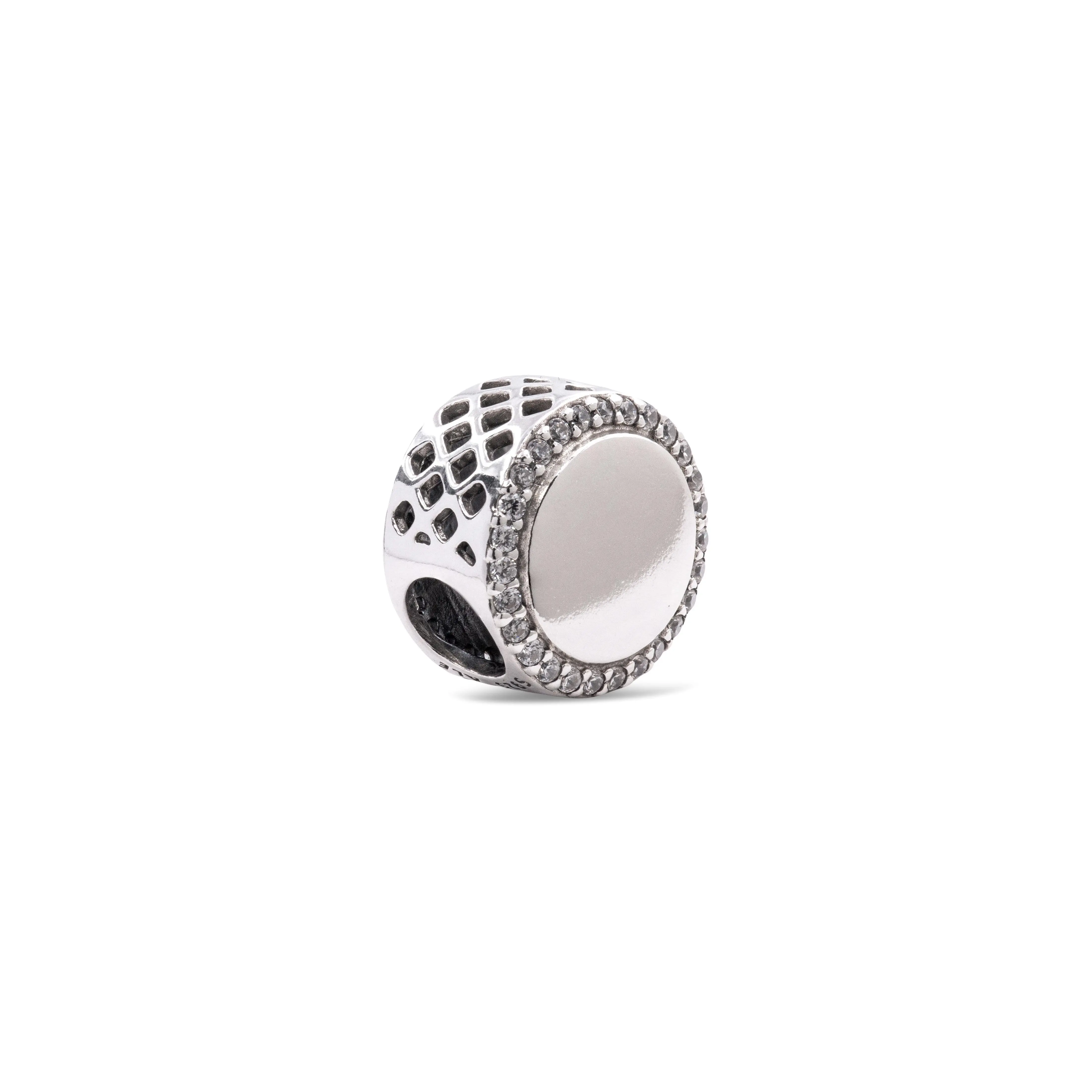 PANDORA Silver charm with clear CZ 792016CZ