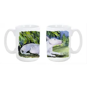 212 MAIN Bull Terrier Ceramic Mug - 15oz Large Reusable Drinkware, Washable, Dishwasher Safe, Microwavable for Coffee, Tea