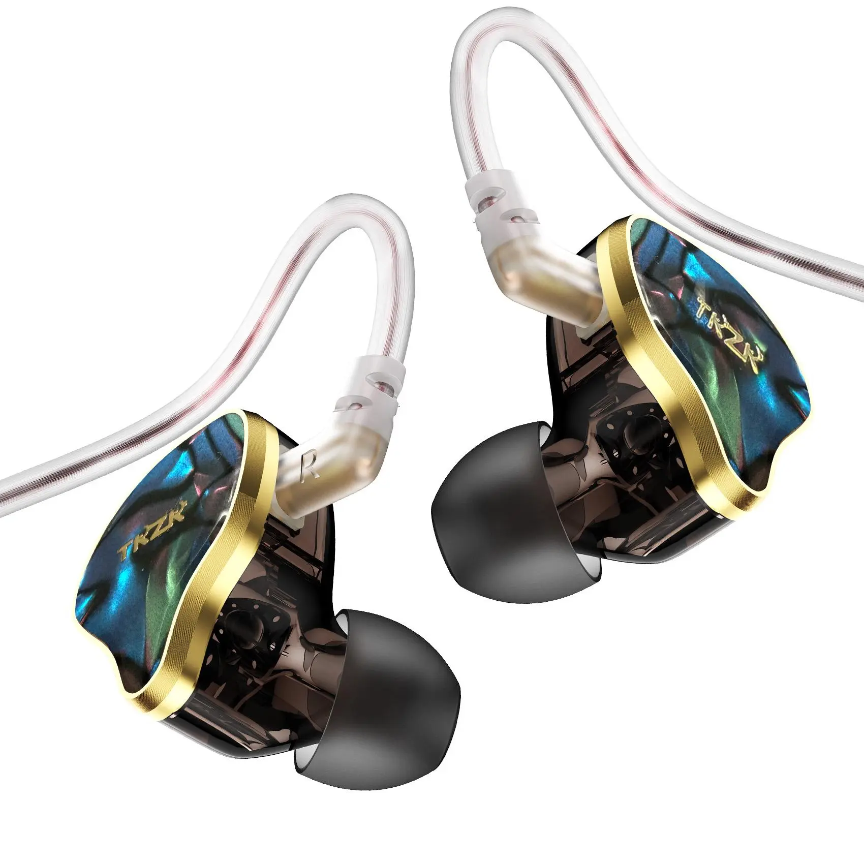 TKZK TK02 in-ear Monitor System Earphone, In Ear Monitors, Electronic Earphones, Dual Magnetic Circuit Dynamic Driver Earphone, HiFi Sound Music Earbuds for Home Office Live Streaming, Audio, Noise Canceling Headset