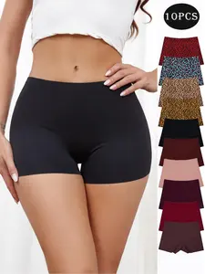 Women's Solid Color Seamless Boyshorts, Soft Comfy Breathable Boyshorts for Daily Wear, Women's Underwear for All Seasons, Seamless Panty