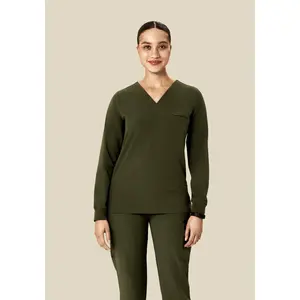 Long Sleeve One Pocket Top Olive