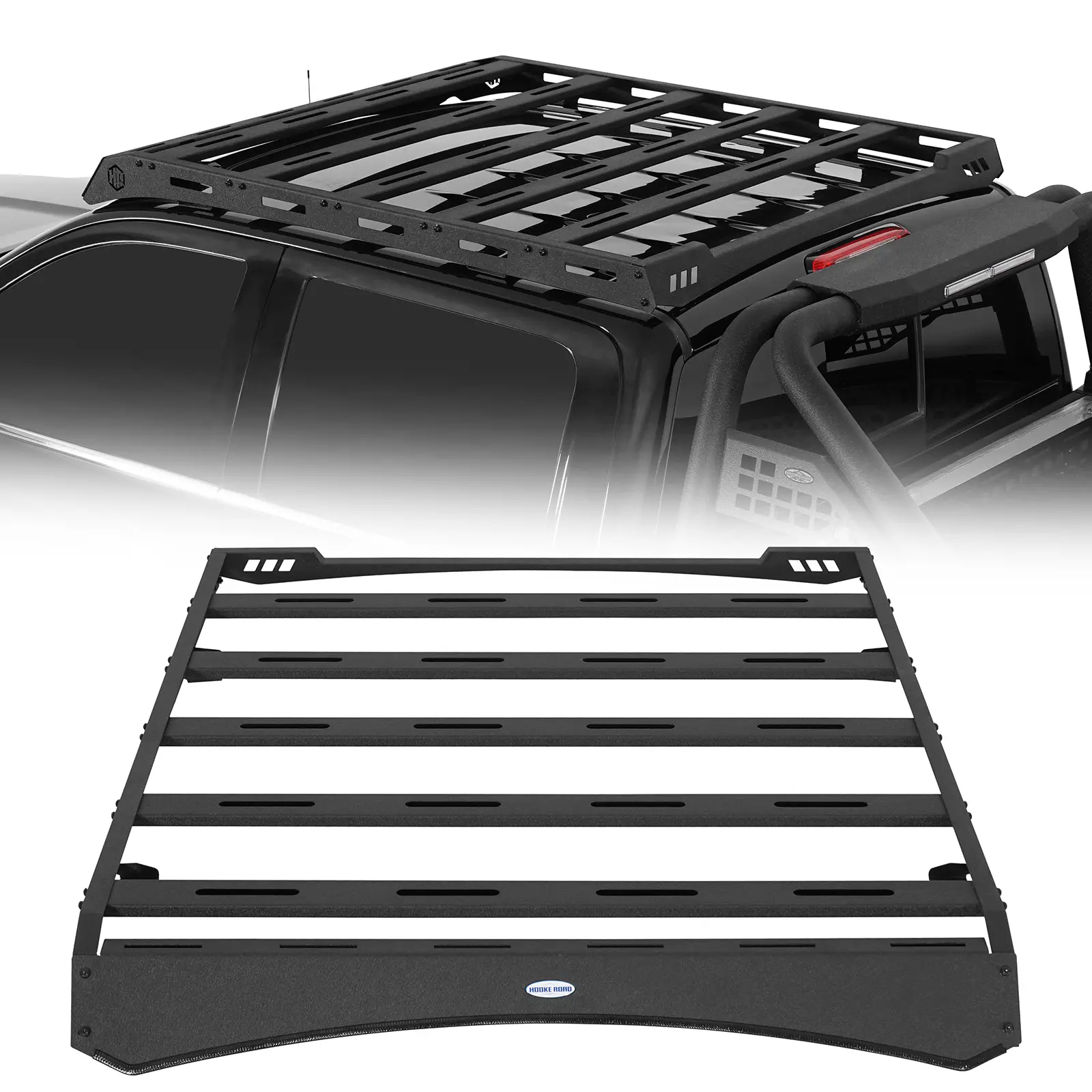 Hooke Road HR Series Carbon Steel Roof Rack with Cross Bars & Steel Panels, 330-lb/330-lb Cargo Carry Capacity, Compatible with 2014-2018 GMC Sierra 1500 Crew Cab, 330 Pounds