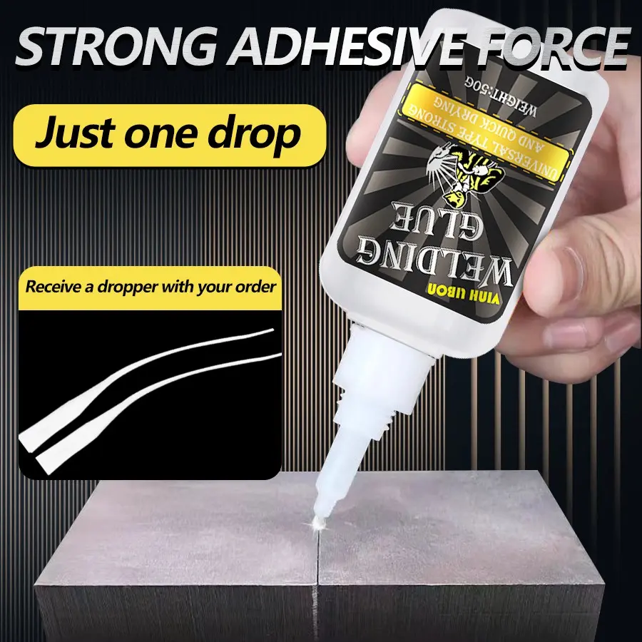 Universal Welding Glue, Adhesive Gel, Sticky Adhesive, Waterproof Strong Bond for Metal, Plastic, Stone, Ceramics, Easy Application, Multi-Purpose Repair Glue, 50g