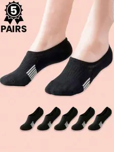 5 Pairs Women's Summer Thin Crew Socks, Breathable Mesh Low Top Athletic Socks, Non-Slip Comfortable Socks for Fitness & Daily Wear