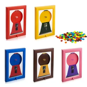 Wall Mounted Square Picture Frame, Wall Gallery Frames with Dispenser, Dual Purpose Picture Display and Snack Organizer, Consumes Electricity, Modern Design, Suitable for Home Decor, Candy, Nuts, Pet Snacks, Space Saving for Kitchen and Living Room