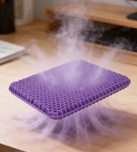 Summer Dual-Layer Gel Seat Cushion: Breathable and Non-Slip. Dimensions: 15.78 x 13.8 x 0.78 inches. Designed specifically for office chairs, vehicles, and wheelchairs, it provides pressure relief and offers excellent elastic support.