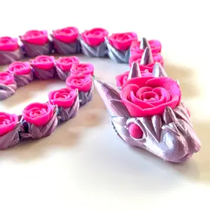 Large Rose Snake - 3D Printed Figurine Decor
