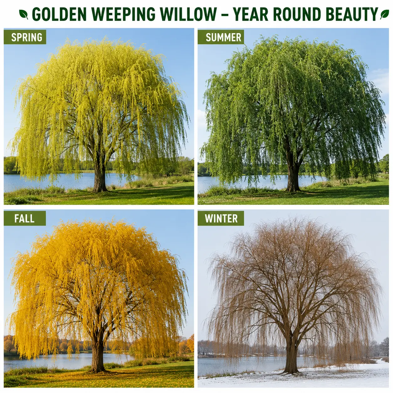 5 Gold Weeping Willow Tree Cuttings to Grow - Excellent for Bonsai or Garden