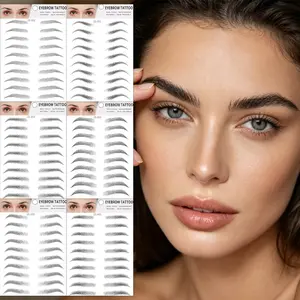 Waterproof Sweat-Resistant Temporary Tattoo Stickers, 6 Pcs Realistic Eyebrow Tattoos, Easy Application, Long-Lasting Design