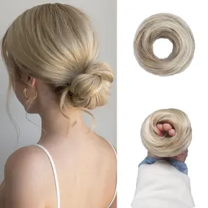 Hair Bun Extensions Elastic Ponytail Wrap No Claw Clip Design Curly Bun  Hairpieces for Women Updos Small Messy Buns hair piece  Long Lasting Stretch Band Synthetic Extension Scrunchies Chignon