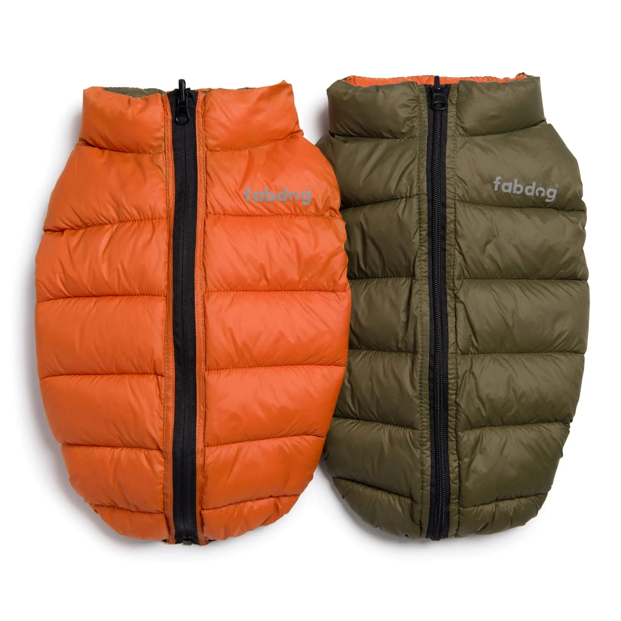 Olive & Orange Pack N' Go Reversible Puffer