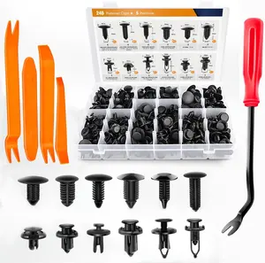 Car Retainer Clips Kit Plastic Push Pin Fasteners for Auto Trim Bumper Universal Multiple Sizes Durable Construction Easy Removal Tools Included
