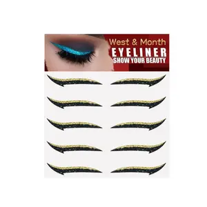 West&Month Eyeliner Stickers, Silver Light Makeup Eye Patch Party Nightclub Stage Silver Light Stage Double Eyelid Patch