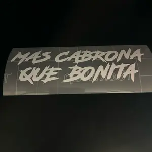 MAS Cabrona Que BONITA decal measuring 5.5in wide and 1.79 in tall