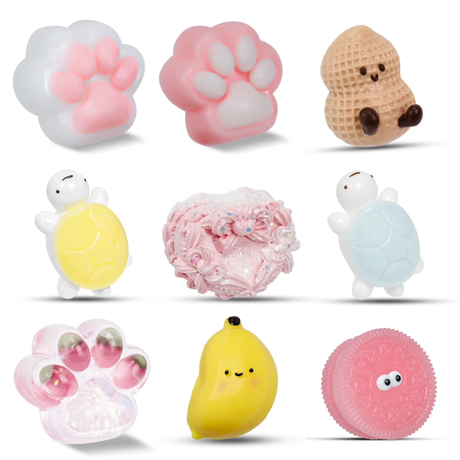 Taba Squishies Gift for Kids taba squishy party favor cute toy sticky soft toy Mochi Squeeze Toys for Stress Relief anxiety fidgets clear cat paw sque