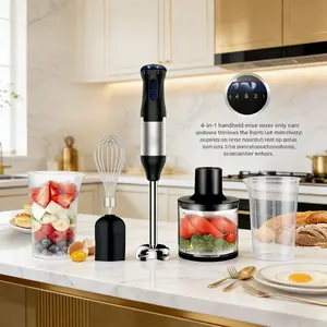 Four in one copper motor, stainless steel blade immersion handheld mixer, 700W 5-speed vertical mixer, beaker, 500ml food processing machine, egg beater, baby food machine, meat grinder