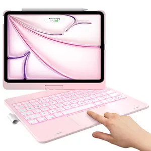 typecase Touch Keyboard Case for iPad Air 11-inch(M3/M2, 2025/2024) & iPad Pro 11(4th/3rd/2nd/1st Gen), Multi-Touch Trackpad, 11-Color Backlight, 360°Rotatable for iPad Air 5/4th Gen