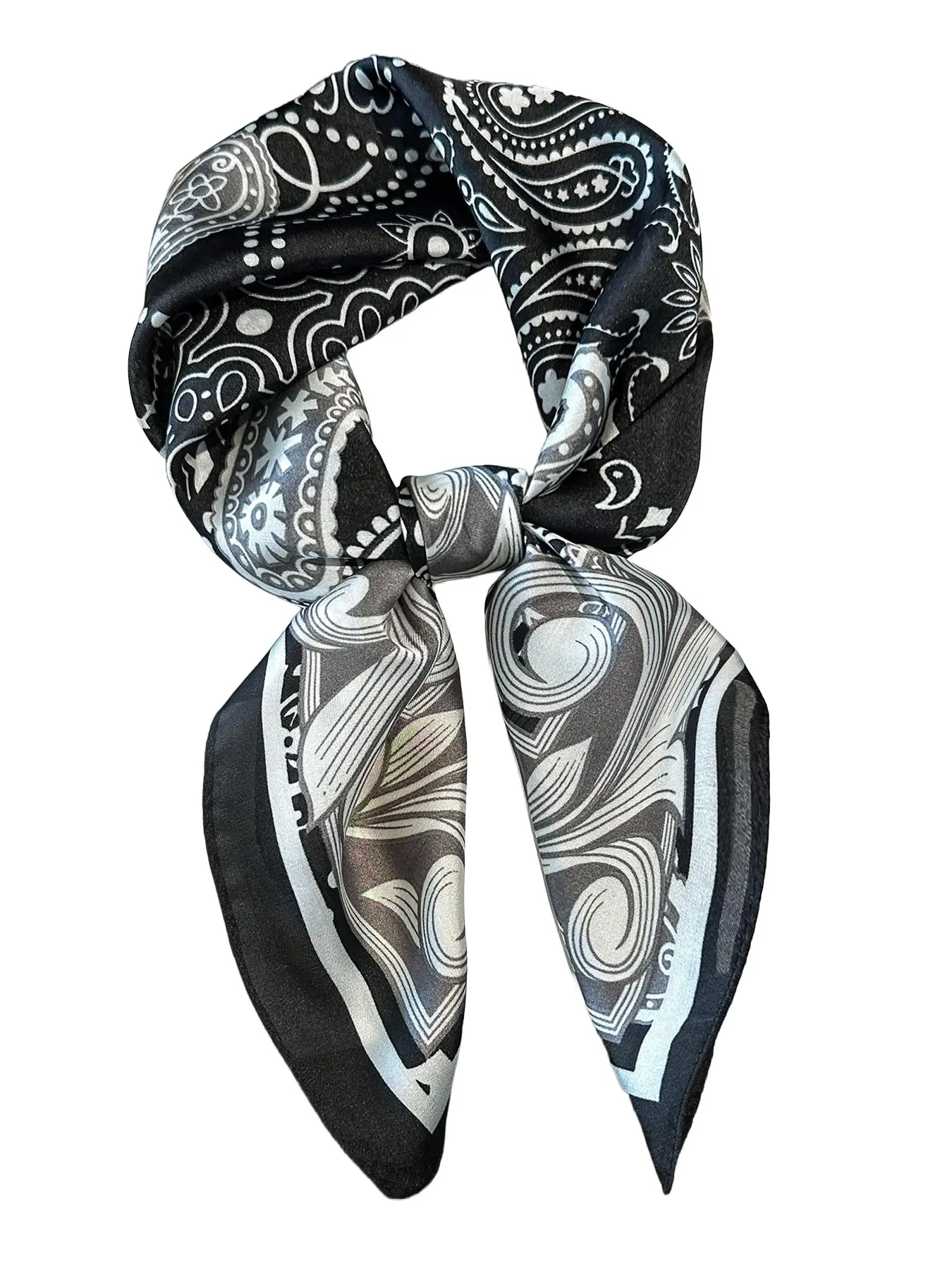 1pc Paisley Printed 27.6 Inch Silky Bandana, Versatile Accessory For Men As Neck Scarf, Headscarf, Headband, Fashion Hair Scarves And More