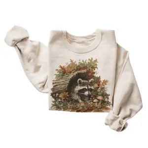 The Retro 90's Raccoon Hiding In Log Vintage Wildlife Unisex Sweatshirt, 90s Vintage Cute Animals Outfit, Boho Unisex Crewneck Sweatshirt, Menswear Top, Womenswear Top Underwear Streetwear