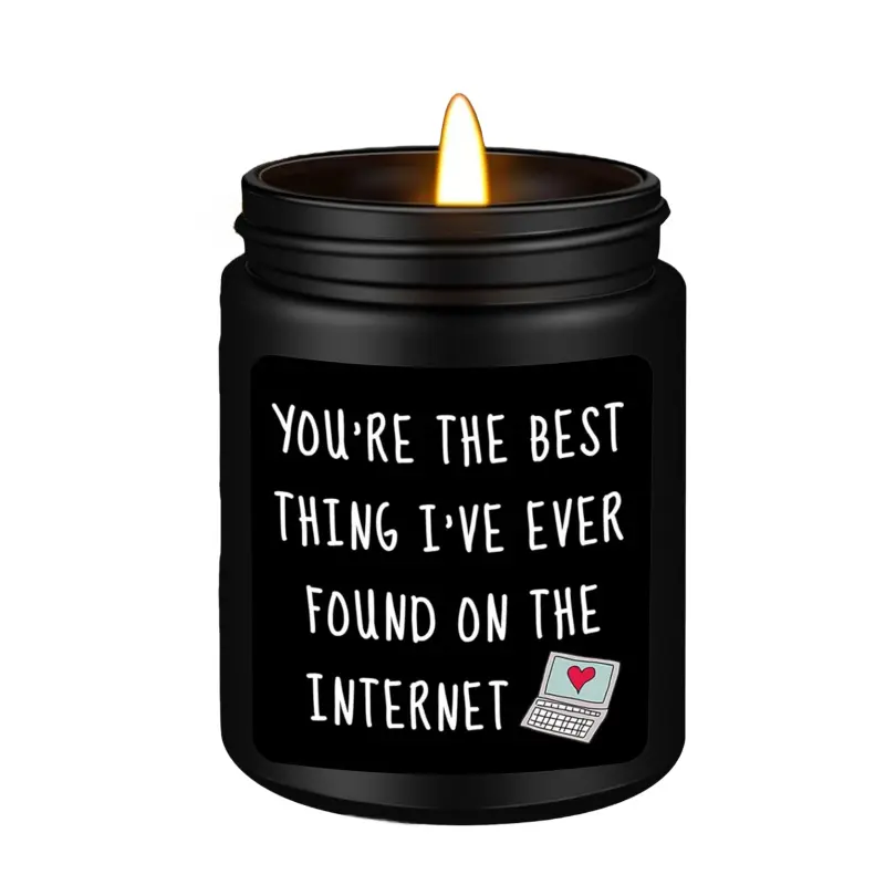 Anniversary Birthday Christmas Stocking Stuffers Gifts for Boyfriend, Funny Christmas Valentines Romantic Gifts for Him, Men, Boyfriend, Husband, Black Scented Decorative Candle, Vanilla Lavender Candle