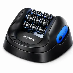 Electric Rolling Massager with Dock – Hands-Free Desk or Handheld Muscle Roller for Legs, Calves, Neck & Back, Deep Tissue Relief, Rechargeable 3 Speeds