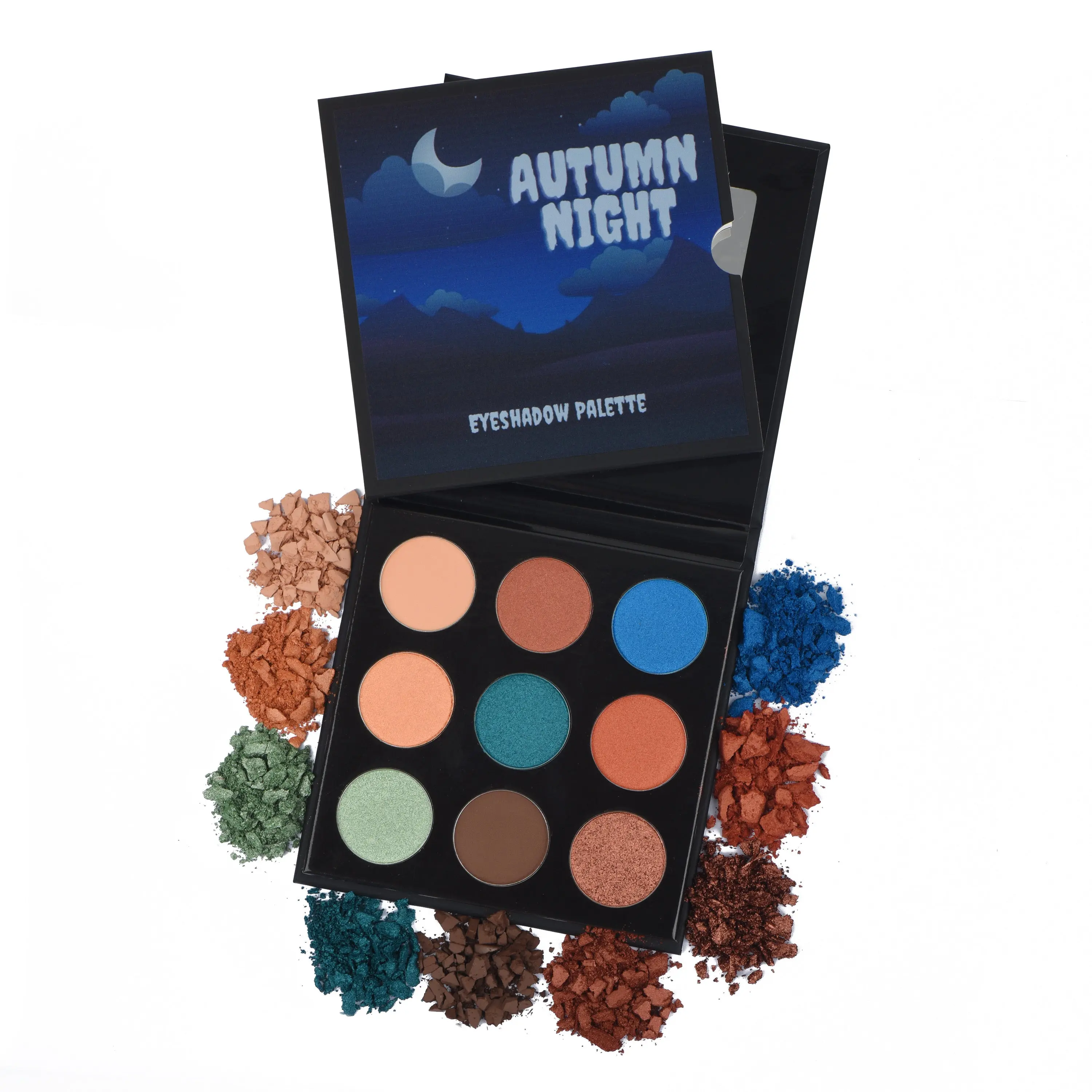 Autumn Night Eyeshadow Palette - 7 Shimmer & 2 Matte Shades for Smooth Application & Intense Pigment - Perfect for Fall Makeup Looks