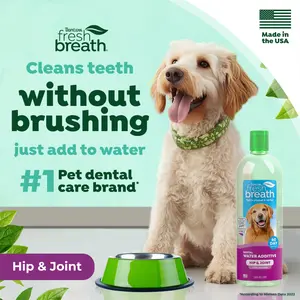 TropiClean Fresh Breath Oral Care Water Additive Plus Hip & Joint for Pets