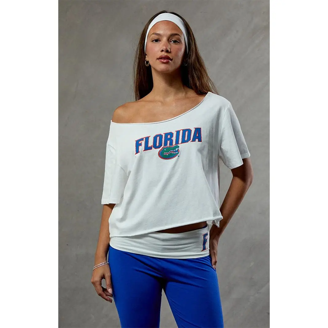 WILD COLLECTIVE Women's Florida Gators Off-The-Shoulder Oversized T-Shirt