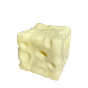 Soft rubber cheese cubes – yellow, mouldable stress-relief toys with a squishy texture, perfect for play and relaxation.Giant soft rubber cheese toy – 6/7 cm.Mouldable, non-bouncy and slow-rebound stress-relief toy| Viral ASMR stress ball