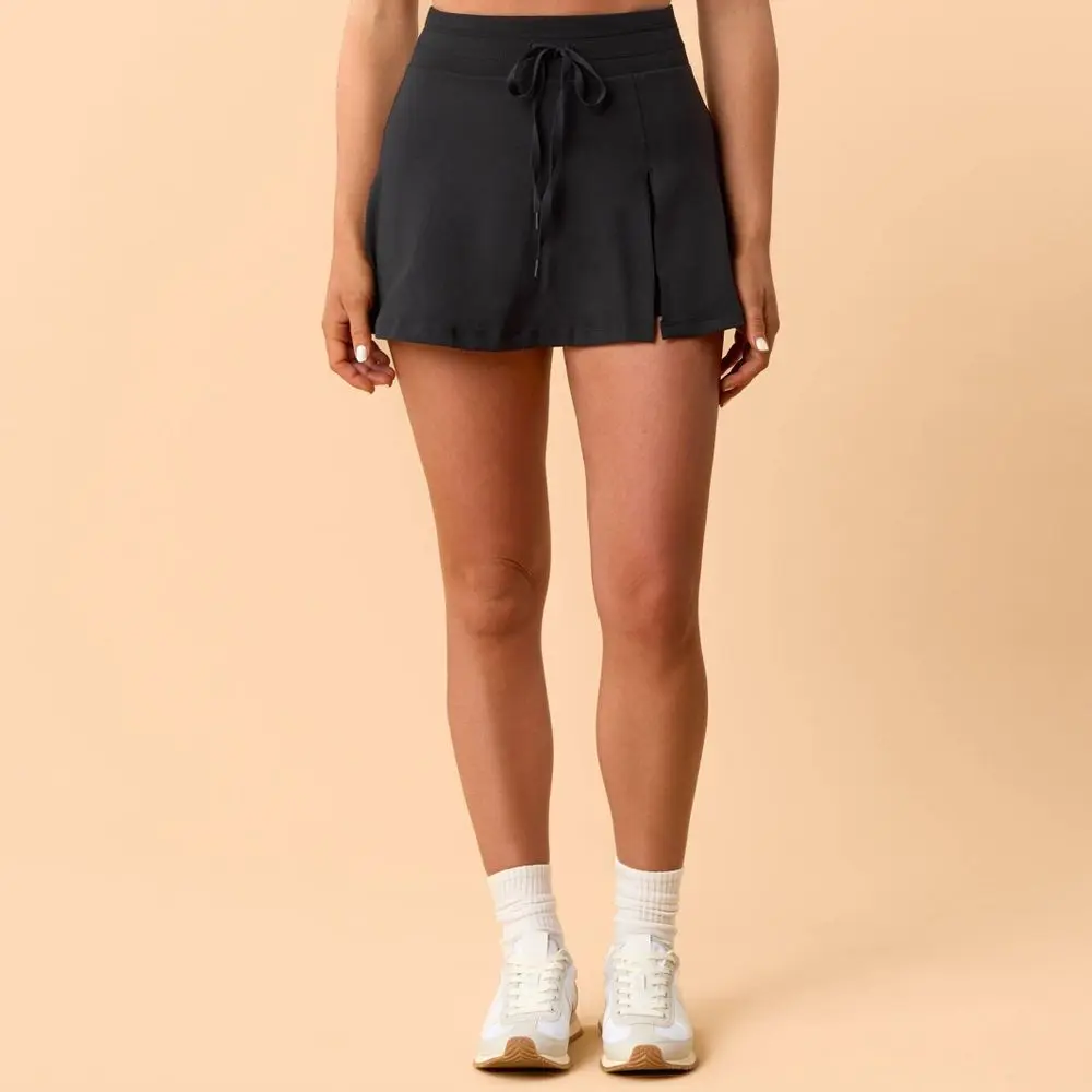 Blogilates Women's Trailblaze Slit Skort, Drawstring Waist Skorts, Elastic Waist Skort