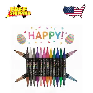 24 Colors Glitter Markers, Glitter Paint Pens Sparkly Metallic Shimmer Marker