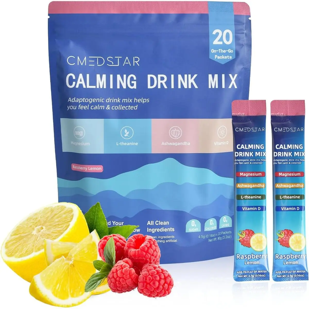Calming Powdered Drink Mix, Cortisol Supplement for Relaxation, Focus ...