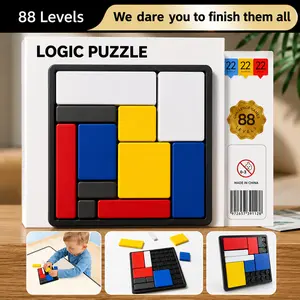 Logic Puzzle Brain Teaser Game for Kids and Adults,88 Challenges Levels, Travel-Friendly IQ Puzzle Board Game for Critical Thinking, Problem Solving, Learning Activities and Family Fun