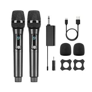 LMBM W4 Wireless Microphone, Plug Play Mic, Rechargeable Portable Microphone, Multipurpose Microphones for Karaoke Singing, Speech, Wedding, Church, PA System