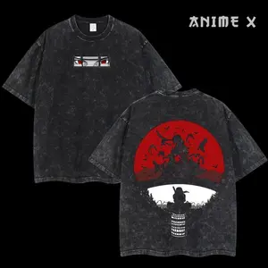 Retro Vintage Limited Uchiha Itachi the Betrayer - Naruto Anime Double Printed Washed Tee Unisex Oversize Anime Manga Lightweight Cotton T-Shirt Anime Fan