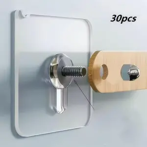 30pcs No-Drill Self-Adhesive Traceless Picture Hangers - Strong Hold Hooks for Photos, Posters, Frames on Walls Organiser Hangable