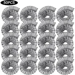 50-Pack Aluminum Foil Food Insulation Covers – Disposable Saran Wrap Lids for Kitchen Fruit & Vegetable Fresh-Keeping