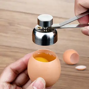 1pc, Stainless Steel Egg Opener Kitchen egg beater, creative egg opener, household egg slicer, egg sheller, Egg Slicing Kitchenware