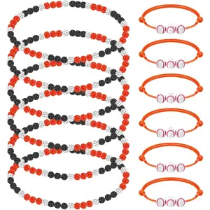 12 count Baseball Bling Beaded Necklace and Baseball Rope Bracelet Set for Men Players Gifts Team Lovers