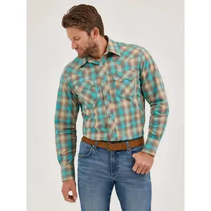 Wrangler Mens Retro® Long Sleeve Sawtooth Snap Pocket Western Shirt