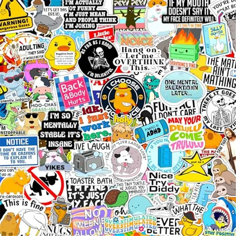 300 Pcs Funny Gift Stickers for Adults (Dirty) Meme Water Bottles Prank Pack Waterproof Cool Sticker for Laptop, Hard Hats, Sarcastic, Vinyl Decals Hilarious Gift